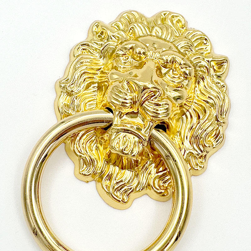 Poignées chromées Wejoy pour portes — heurtoirs à tête de lion avec anneau, quincaillerie pour tiroirs, poignées pour armoires, poignées pour meubles de cuisine, poignées pour vasques de salle de bain, poignées vintage pour armoires