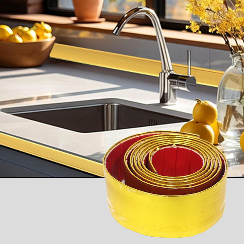 Wejoy 10cm Golden One Roll Pvc Decorative Strip Edge Banding with Transparent Glue