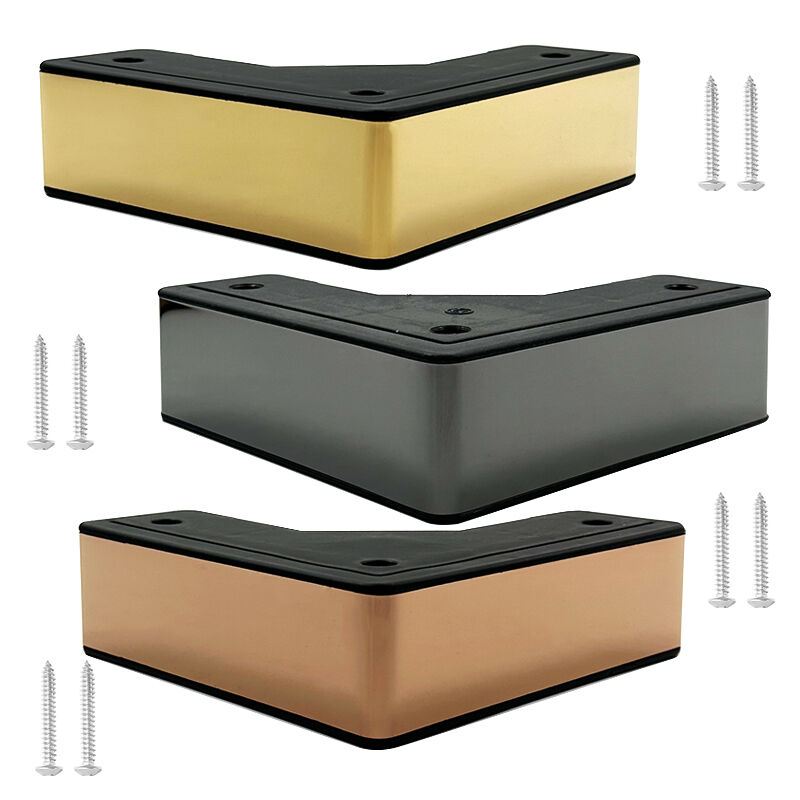 Wejoy Good Price 4.5cm Height Mirror Plate Corner Leg Plastic Leg for Furniture Sofa