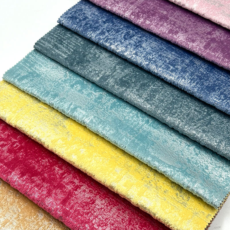 Wejoy 350GSM Polyester Foil Printed Fabric Holland Velvet Fabric for Hometextile