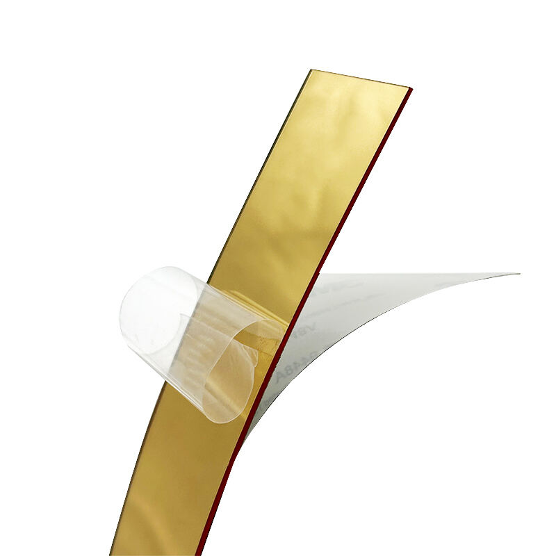 Wejoy Self Adhesive Strips Gold Decorative Strips Acrylic Edge Banding for Background Wall