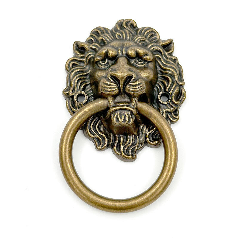 Poignées chromées Wejoy pour portes — heurtoirs à tête de lion avec anneau, quincaillerie pour tiroirs, poignées pour armoires, poignées pour meubles de cuisine, poignées pour vasques de salle de bain, poignées vintage pour armoires