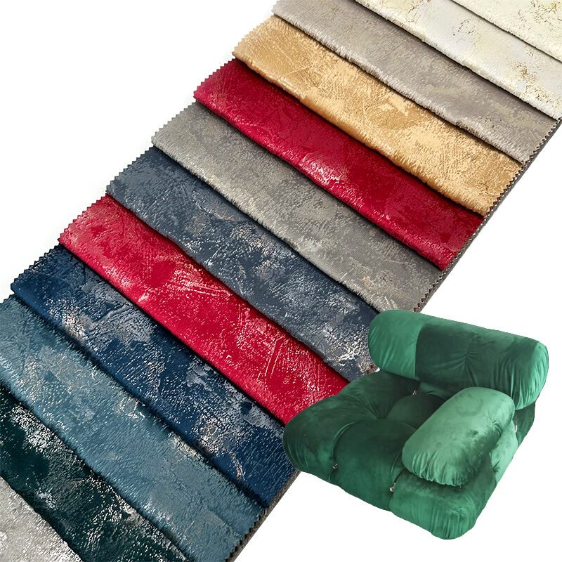 Wejoy 100% Polyester 320gsm Foil Stamping Glue Pressing Velvet Fabric for Upholstery