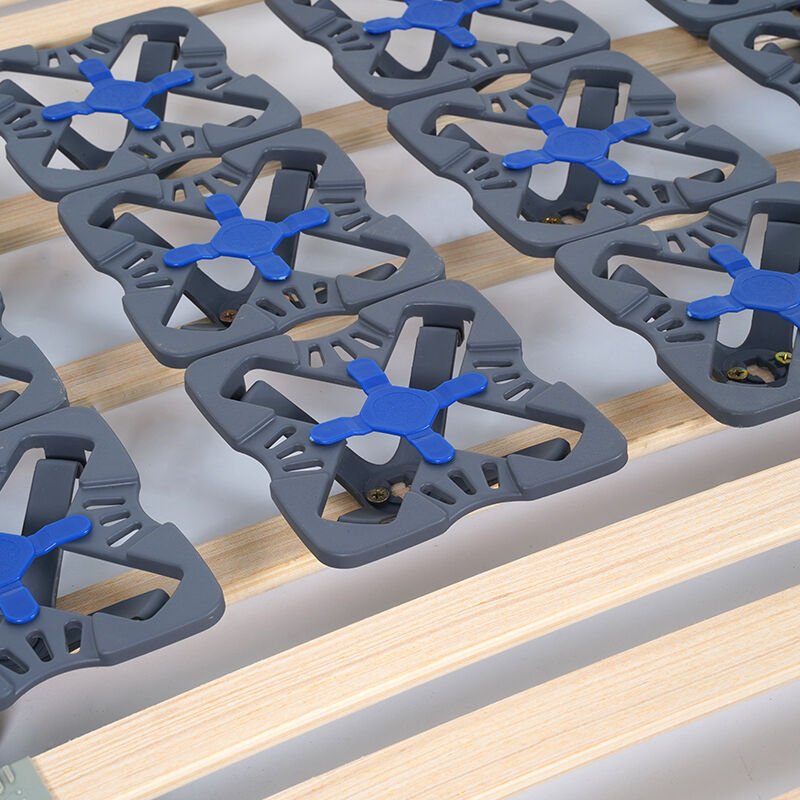 Wejoy Foldable Metal Solid Wood Tatami Bed Frame Pallet Bed Slat with Plastic Flower