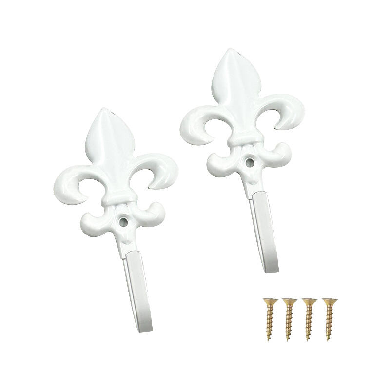 Wejoy Wholesale Hot Selling Curtain Accessories Iron Plating Single Flower Hook Decorative Single Hook Floral Drapery Hook Iron Curtain Hook for Window Treatment Home Decor Bathroom Bedroom Kitchen