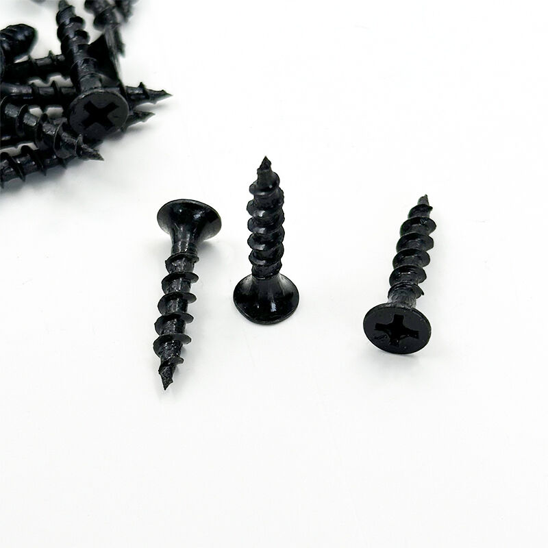 Wejoy M8 x 25mm Black Self Tapping Screws Countersunk Head Wall Panel Screws Hex Socket Drive Carbon Steel Black Oxide Fasteners for Furniture Installation