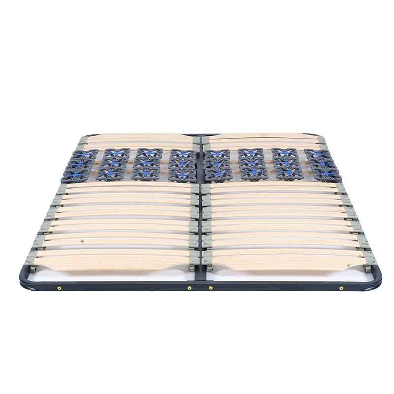 Wejoy Foldable Metal Solid Wood Tatami Bed Frame Pallet Bed Slat with Plastic Flower