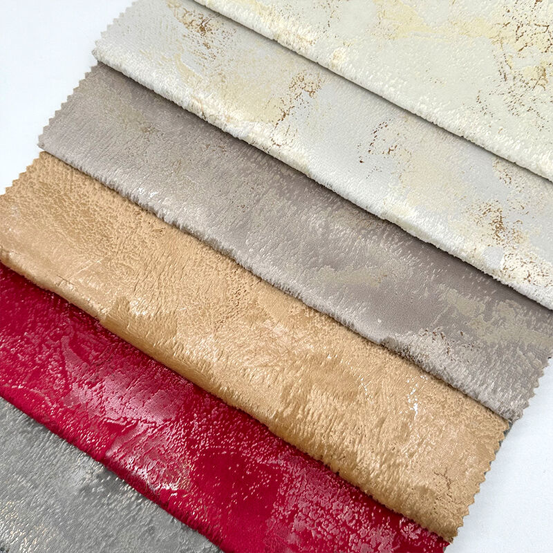 Wejoy 100% Polyester 320gsm Foil Stamping Glue Pressing Velvet Fabric for Upholstery