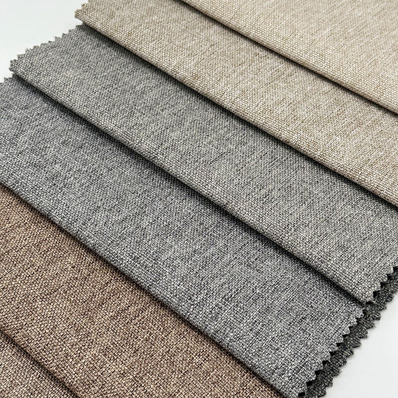 Wejoy Wholesaler 300gsm 100% Polyester Linen Fabric for Home Textile Upholstery