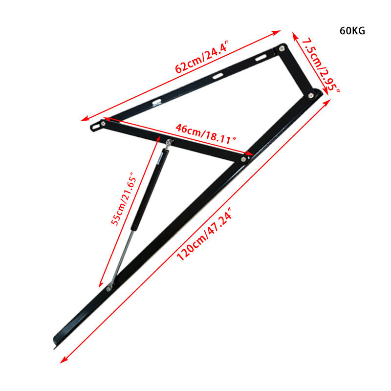 Wejoy 120cm Length 60KG Steel Gas Lift Bed Lift Mechanism with Hydraulic Support Rod