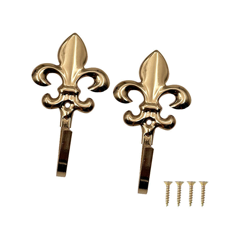 Wejoy Wholesale Hot Selling Curtain Accessories Iron Plating Single Flower Hook Decorative Single Hook Floral Drapery Hook Iron Curtain Hook for Window Treatment Home Decor Bathroom Bedroom Kitchen
