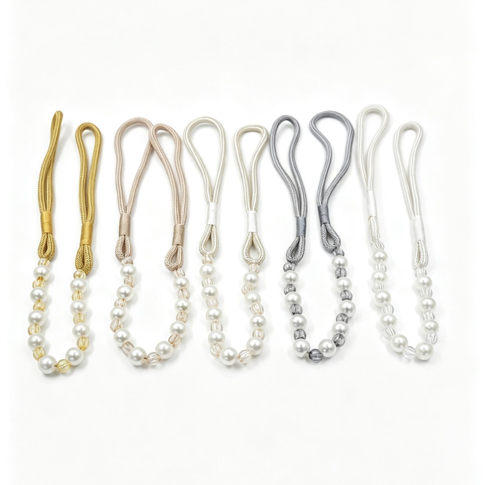 Wejoy Premium Pearl Curtain Tiebacks Modern Simple Binding Rope String Foreign Order Wholesale Long Plastic Curtain Accessories Faux Pearl Drapery Holdbacks Window Hardware Bulk