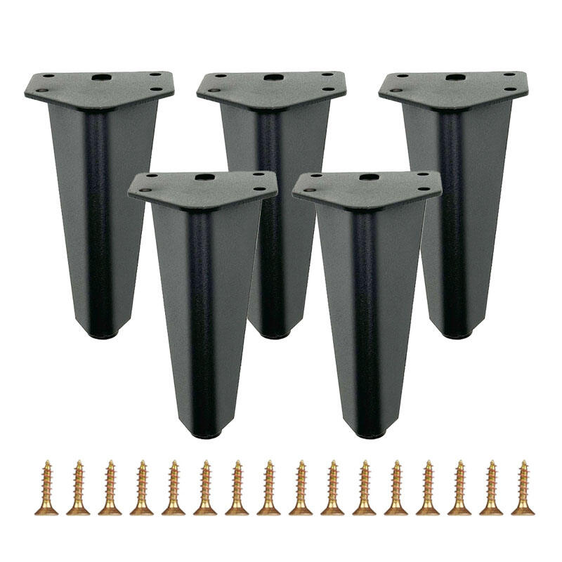 Wejoy Manufacturer Hardware Furniture Black Chair Feet Elegant Metal Round Tube Cone Sofa Legs