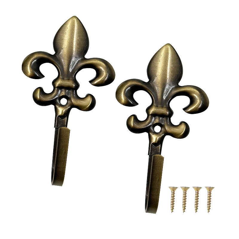 Wejoy Wholesale Hot Selling Curtain Accessories Iron Plating Single Flower Hook Decorative Single Hook Floral Drapery Hook Iron Curtain Hook for Window Treatment Home Decor Bathroom Bedroom Kitchen