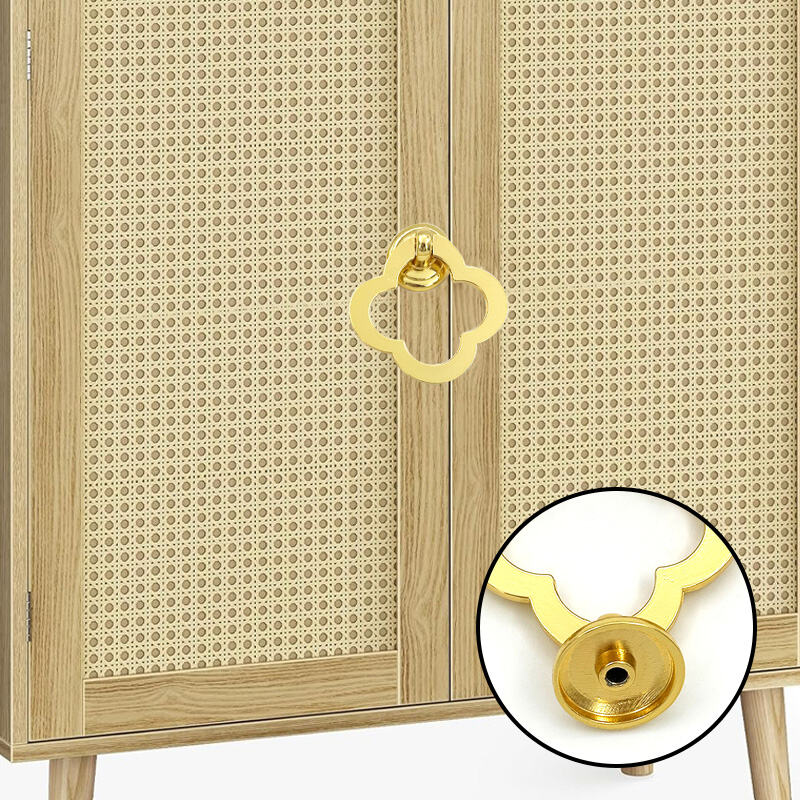 Poignées de meuble Wejoy en forme d'octogone avec motif floral | Tirages pour tiroirs en métal doré | Quincaillerie décorative pour cuisine, armoire et rembourrage