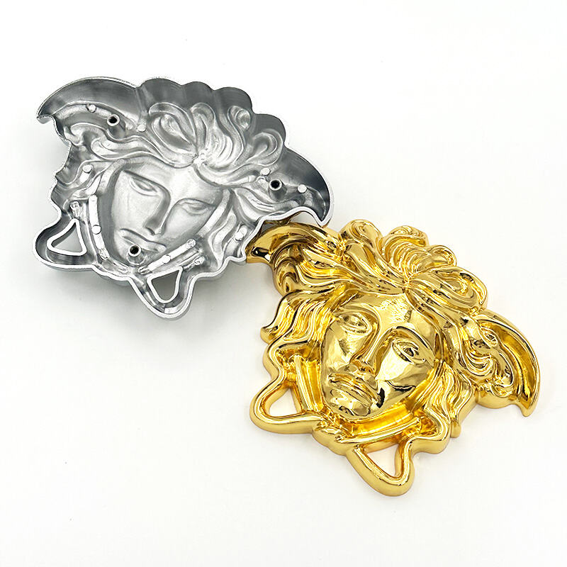Wejoy - Poignées de porte en métal pour meubles, grandes poignées dorées en alliage or avec emblème du visage de Méduse, anneaux pour accessoires de meubles, tirettes de tiroir, boutons d’armoire, poignées dorées