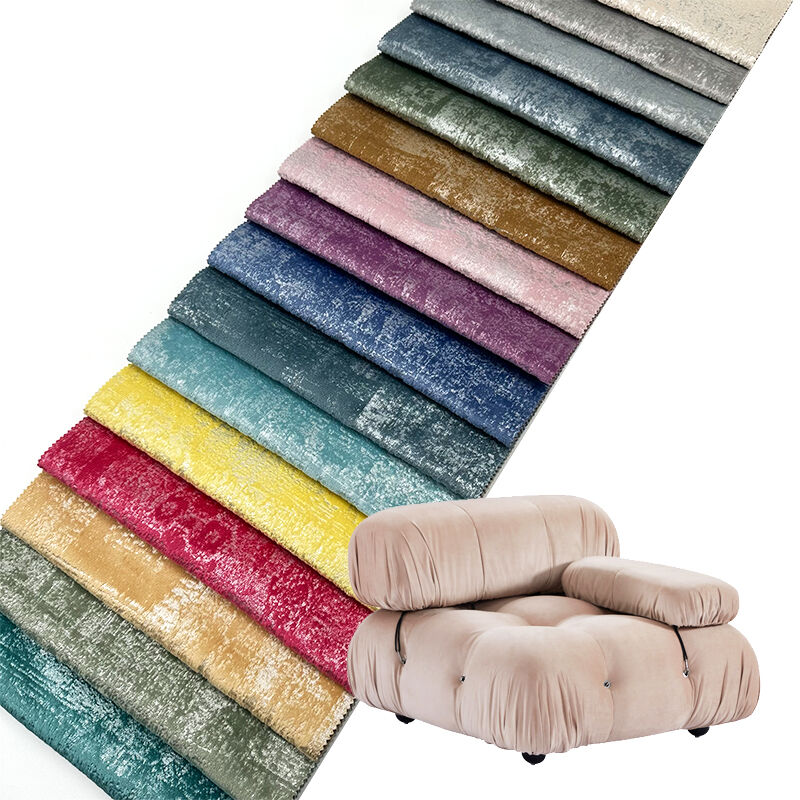 Wejoy New Design Fashion 100% Polyester Golden Bronzed Fabric Sofa Upholstery Bronzing Velvet Fabric for Sofa