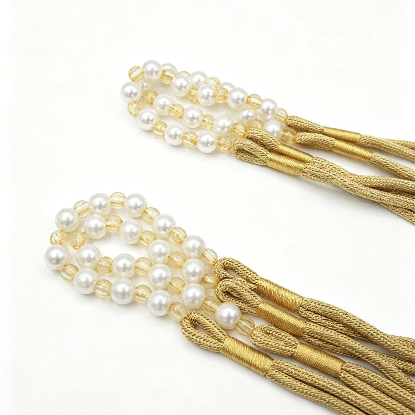 Wejoy Premium Pearl Curtain Tiebacks Modern Simple Binding Rope String Foreign Order Wholesale Long Plastic Curtain Accessories Faux Pearl Drapery Holdbacks Window Hardware Bulk