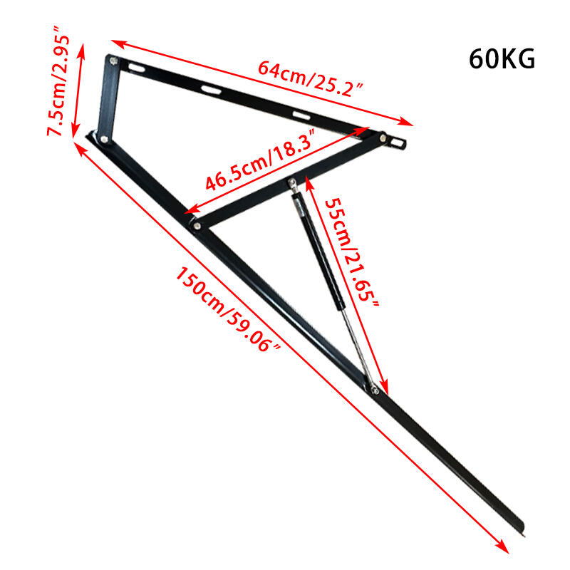 Wejoy Furniture Hinges Hardware One Set 150cm Length 60kg Bed Lift Mechanism for Storage Sofa Bed