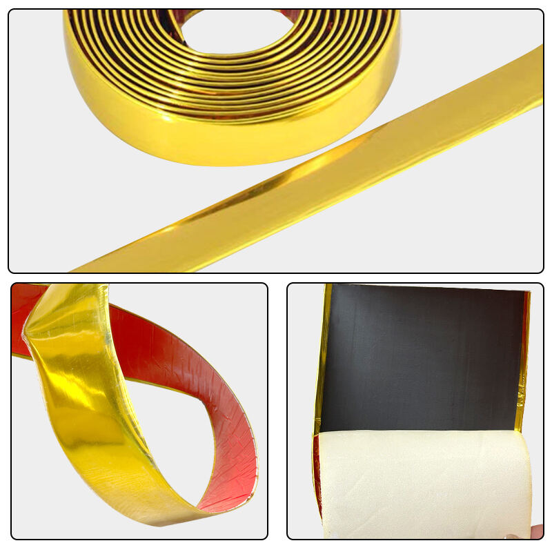 Wejoy 10cm Golden One Roll Pvc Decorative Strip Edge Banding with Transparent Glue