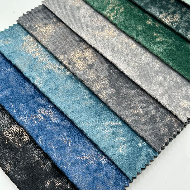 Wejoy 300gsm Metallic Foil Printed Velvet Fabric for Furniture Upholstery