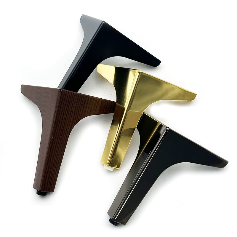 Wejoy Furniture Parts 13cm Height Black Golden Iron Metal Furniture Legs