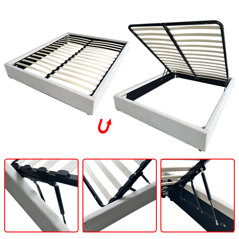 إطار سرير ملكي عالي الجودة ومريح وأنيق وعصري من البلاستيك والقماش من علامة وي جوي للأثاث المنزلي