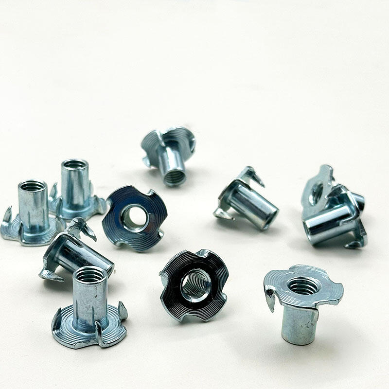 Wejoy Manufacturer Carbon Steel  Zinc Plated Four Claw T-Nut for Table Legs Rock Climbing Wall Woodwork Holds
