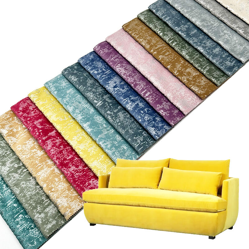 Wejoy Factory Direct Sale 100% Polyester Holland Velvet Fabric Golden Bronzed Velvet Fabric for Sofa