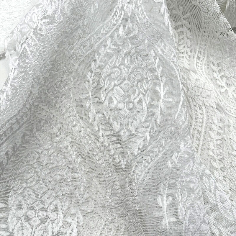 Wejoy Quality White 280cm Embroidery Knitted Sheer Curtain Fabric