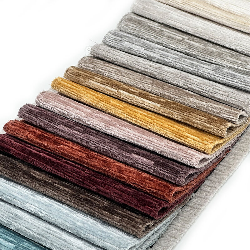 Wejoy Wear Resistance Polyester Pinstripe Crisperding Chenille Fabrics for Upholstery