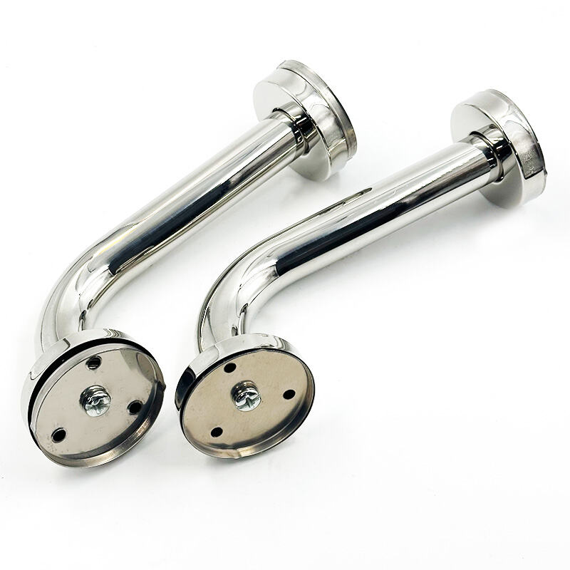 Wejoy – Poignée coudée en acier inoxydable argenté, poignée à double couvercle pour porte ouverte, tirages pour armoires, tirages pour tiroirs, quincaillerie industrielle, tirages chromés, poignées de porte robustes