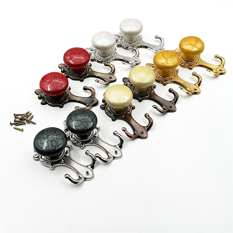 Wejoy Vintage Marble Metal Curtain Holdbacks Wall Mount Hook Drapery Tieback for Curtain Rod Hardware Wholesale