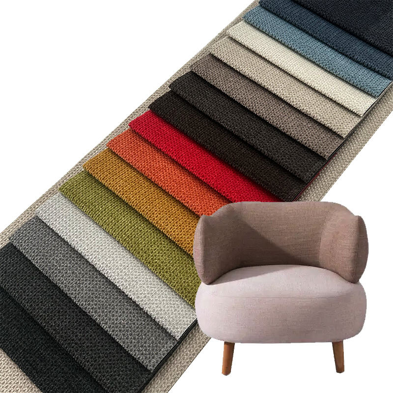 Wejoy New Design 340gsm Imitation Hemp Polyester Linen Fabric for Furniture Sofa Cover