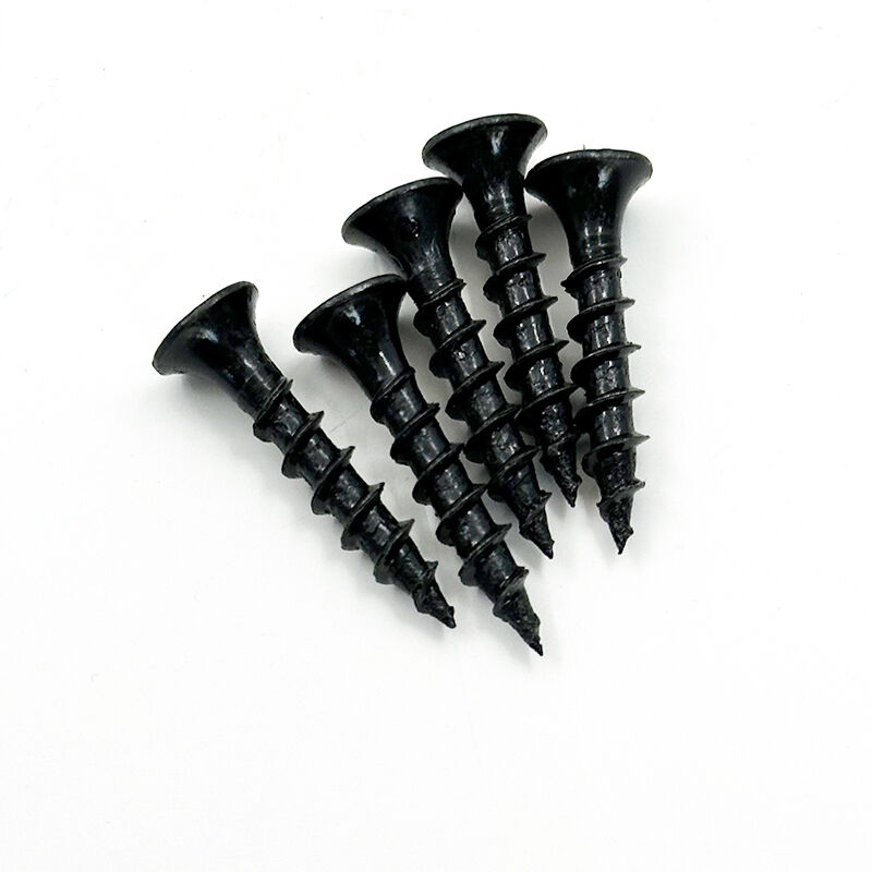 Wejoy M8 x 25mm Black Self Tapping Screws Countersunk Head Wall Panel Screws Hex Socket Drive Carbon Steel Black Oxide Fasteners for Furniture Installation