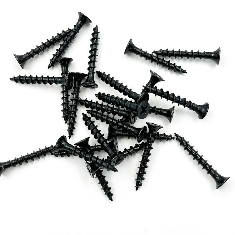 Wejoy M8 x 32mm Black Self Tapping Screws Countersunk Head Quick Thread Wood Screws Carbon Steel Hex Socket Fastener for Furniture Installation