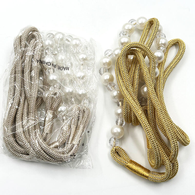 Wejoy Curtain Accessories Beading Curtain Straps Curtain Tie Back White Beaded Curtain Tieback Decorative Tieback Boho Curtain Holdback Window Treatment Accessories for Living Room Bedroom Kitchen