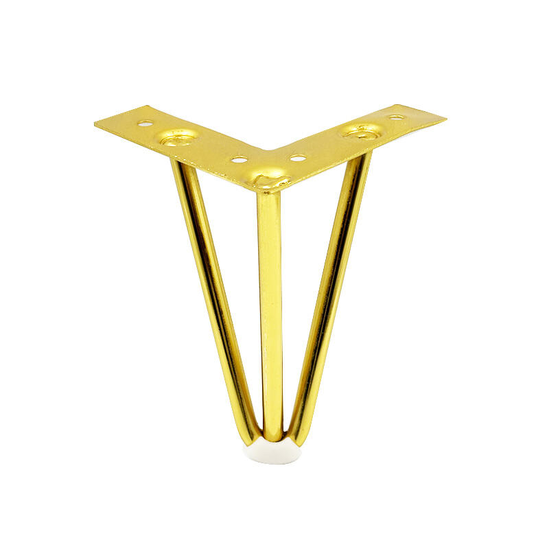 Wejoy Modern New Style Golden Furniture Table Cabinet Foot Sofa Metal Gold Leg Triangle Feet for Best Selling Decorative Chair Legs