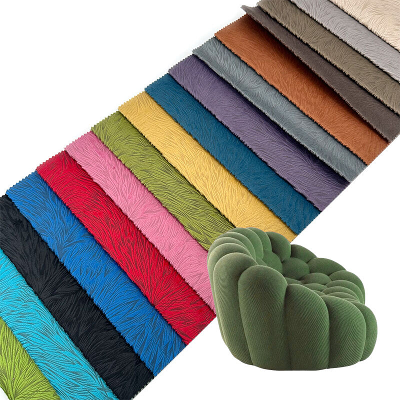 Wejoy 290gsm Polyester Foil Stamping Printed Fabric Embossed Velvet Fabric for Home Textile