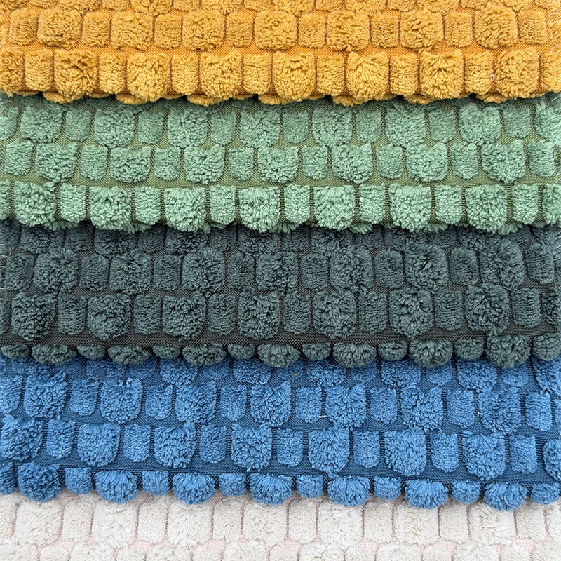 Wejoy Neuankunft 300 g Puff-Velours-Cordstoff, 100 % Polyester, Polsterstoff für Sofas und Möbel, strukturierter gerippter Stoff