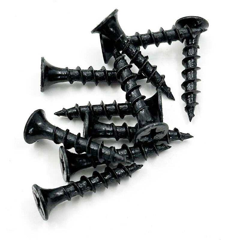 Wejoy M8 x 25mm Black Self Tapping Screws Countersunk Head Wall Panel Screws Hex Socket Drive Carbon Steel Black Oxide Fasteners for Furniture Installation