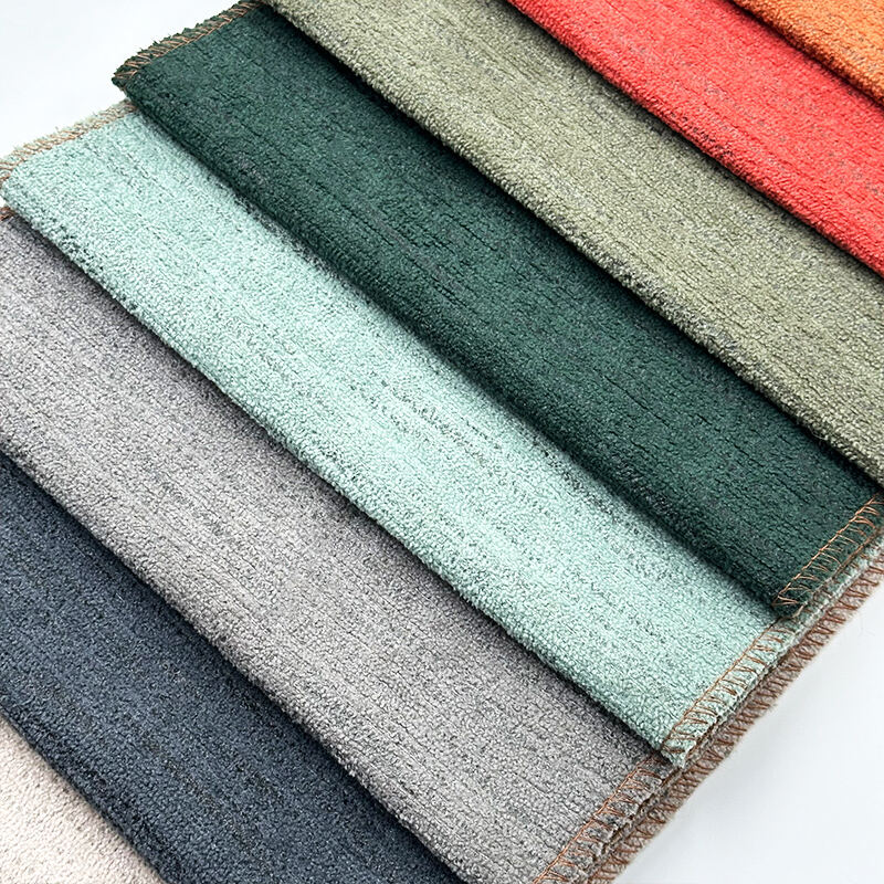 Wejoy Custom Chenille Velvet Upholstery Fabric Sofa Knitted Polyester Soft