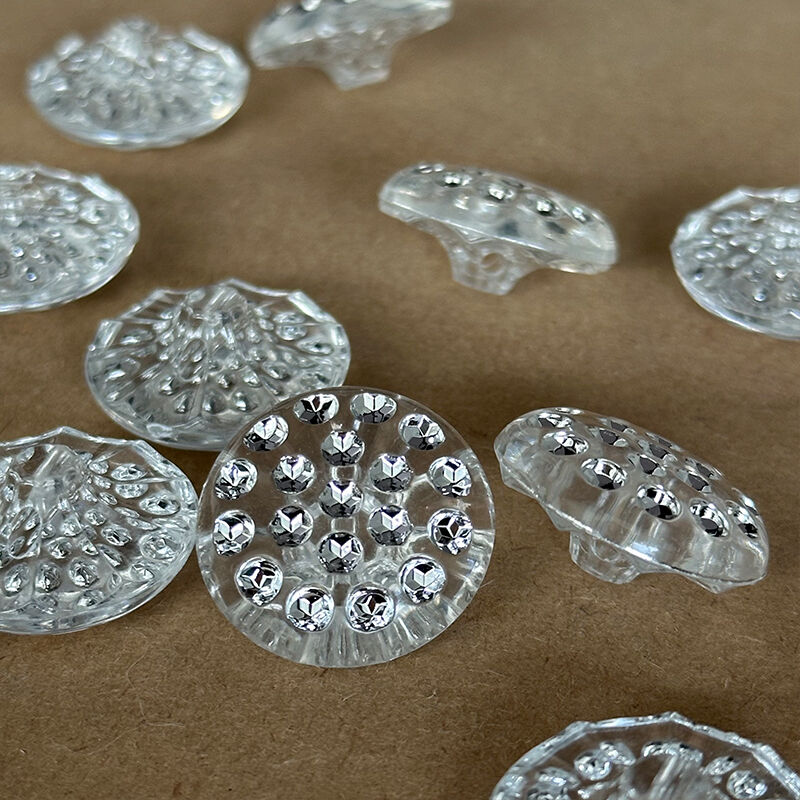 Wejoy Furniture Fittings 25mm Transparent Plastic Diamond Button for Sofa