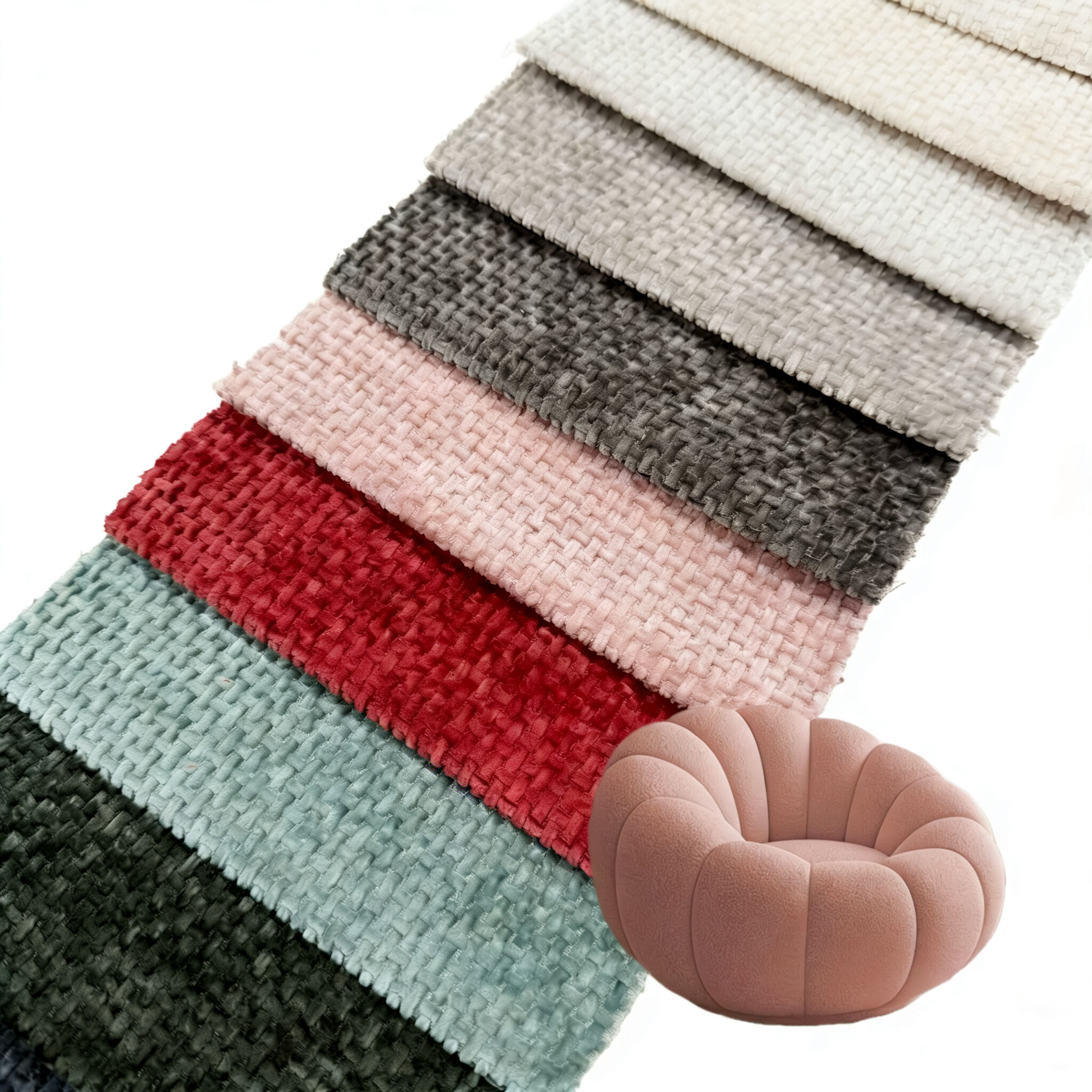 وي جوي، تاجر جملة: أقمشة تنجيد شينيل بوزن 330 غرامًا للمتر المربع وبتصميم نسج كرمة من البوليستر الخالص 100٪، وأقمشة أرائك، وأقمشة شينيل