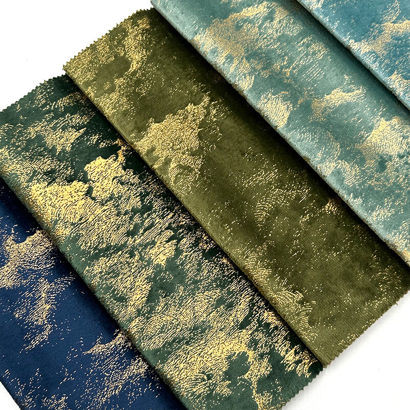 Wejoy Bronzed Velvet Fleece Backing Sofa Thick Textured Holland Velvet Upholstery Fabric