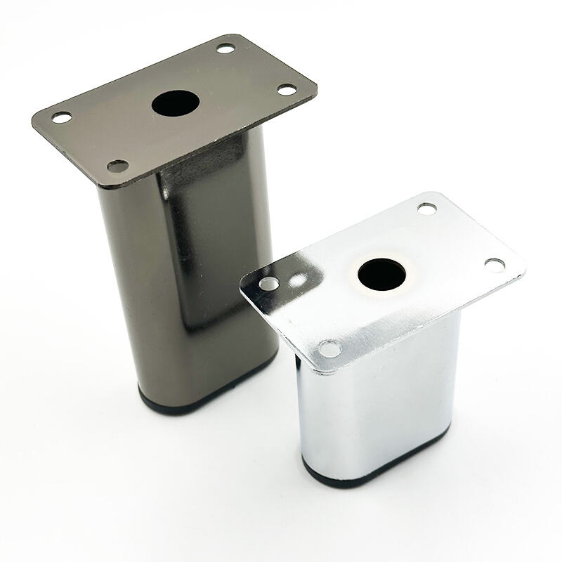 Wejoy 강철 크롬 금속 소파/캐비닛/벤치 다리(건 블랙), 미드센추리 스타일 침대 다리 — 식당, 주방, 거실, 욕실 가구용