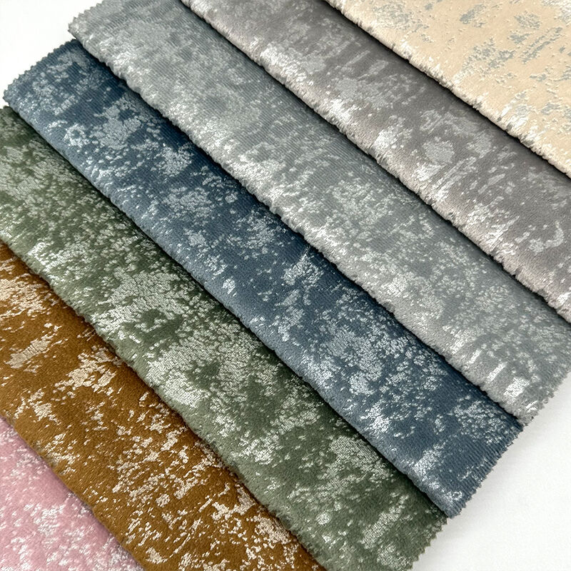 Wejoy Super Soft Original Waterproof Upholstery Polyester Sofa Bronzed Print Velvet Fabric for Sofa Cover and Bed