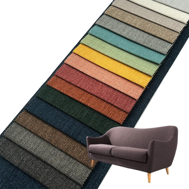 Wejoy Polyester 300gsm Compounding Process Faux Linen Fabric for Furniture