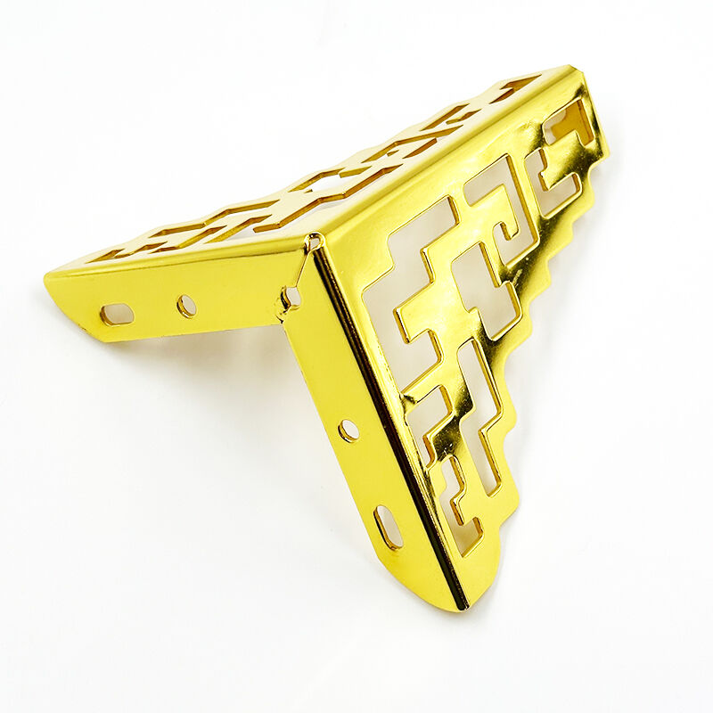 Wejoy Wholesale Modern Furniture Hardware Gold Color Hollow Out Corner Legs for Cabinet Sofa