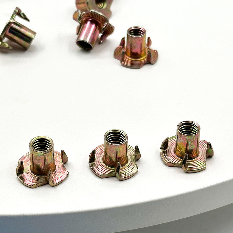 Wejoy Stock Colored Zinc Full Tooth Cold Heading M8*14mm Four Jaw Nails Nut